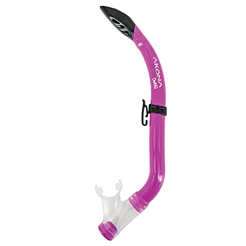 AKONA Kids Oahu Jr Semi Dry Snorkel with Silicone Mouthpiece - Magenta