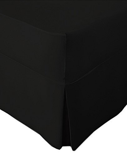 R&Z Extra Deep Non Iron Percale 180 Thread Count Fitted Valance Sheet Pleated (Black, Double) โ image 1