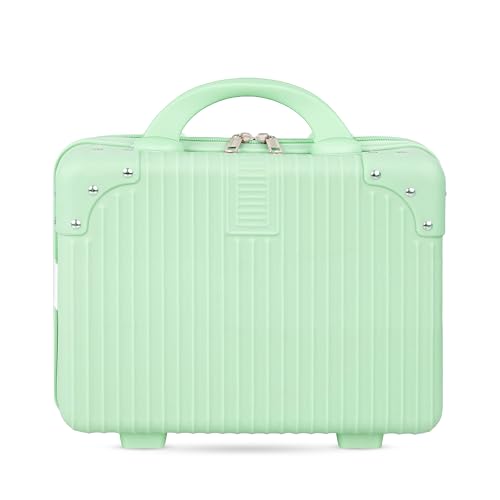 Image of Storite Makeup Organizer Bag for Women - Travel Cosmetic Kit Storage Organiser - Travel Cosmetic Organizer Box | Portable Vanity Suitcase for Women & Girls- Pistachio