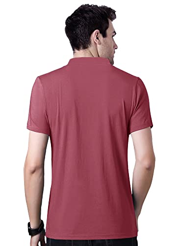Image of Noble Monk Mens Polo Neck Half Sleeves Color Blocked T-Shirt