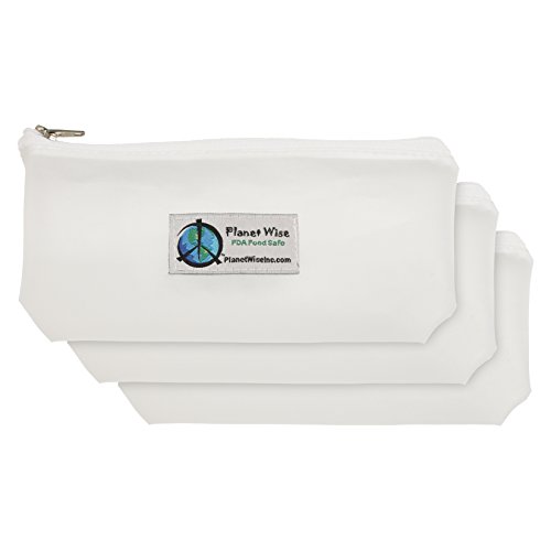 Planet Wise Clear Reusable Tinted Zipper Snack Bag 3-Pack | Reusable Food Storage Bags For Anything You Might Need | Environmentally Friendly And Budget Friendly Reusable Plastic Bags | Zipper Bags