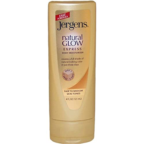 Natural Glow Express Body Moisturizer for Fair To Medium Skin by Jergens, 4 Ounce