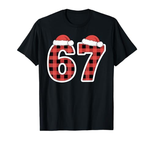 Classic 67 Christmas Meme – Red & Black Plaid 67 T-Shirt