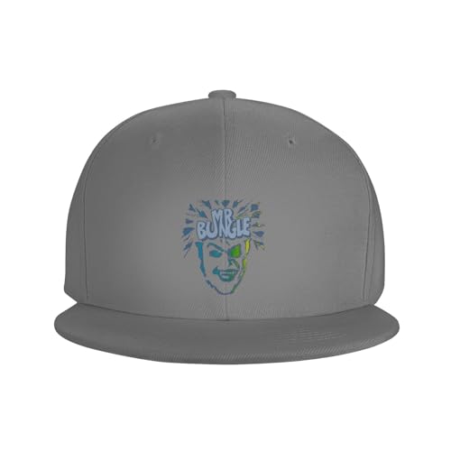 Mr Music Bungleship-Hop Style Flat-Brim Sun Hat, Combining Fashion with Sunshade Protection. Gray