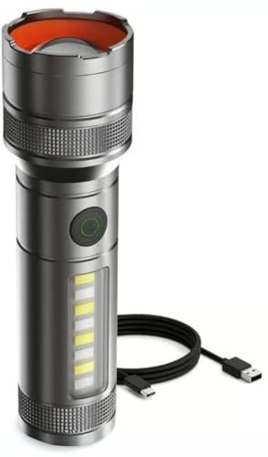 Image of RL-M15 Professional 100W LED Flashlight | Super Bright Long Range Torch | Telescopic Zoom | Rechargeable Type-C for Emergency Use