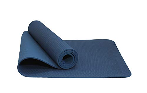 MAXYOGA® Esteira para ioga pilates ginástica de material ecológico TPE. Esteira de ioga Mats antiderrapante e leve de 6 mm de espessura, tamanho 183 cm x 61 cm. - Azul único