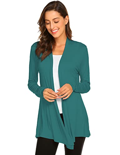 Image of Newchoice Womens Casual Lightweight Long Sleeve Cardigan Soft Drape Open Front Fall Dusters (S-3XL)