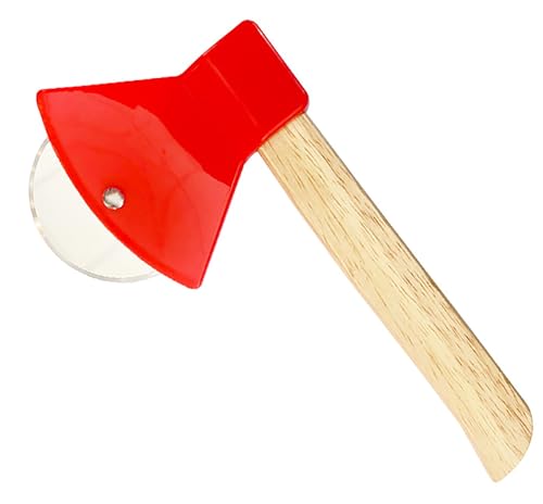 Axe Head Shape Pizza Cutter, 9 Inch x 4 Inch Stainless Steel Pizza Knife Sharp Blade for Cutting of Pizza, Bread and Cake (red)