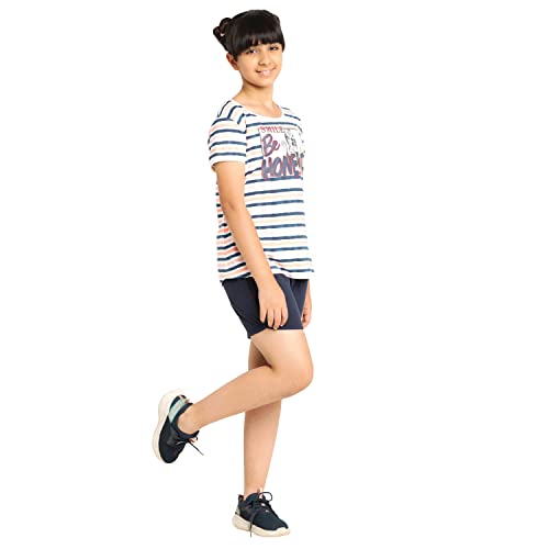 Image of Real Basics Premium Cotton Shorts for Girls - Regular Fit Printed Girl Shorts (Pack of 1)