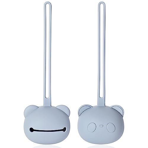 Image of Orzbow 2 Pack Silicone Pacifier Holder, Baby Premium Pacifier Case for Diaper Bag, Stroller and Crib, BPA-Free, Non-Toxic, Food Grade Silicone, Silicone Pacifier Storage Case for Boys & Girls (Grey)