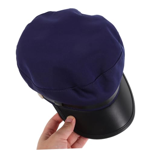 GALPADA Unisex Breathable Sailor Hat for Spring Summer Driving Vintage Style Flat Top Captain Hat Lightweight PU Closure for Men and Women Dark Blue4