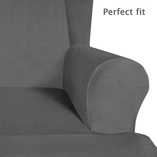 Funda elástica para sillón orejero protector elástico lavable morado 7
