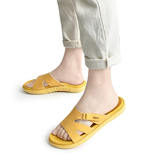 Image of KuaiLu Womens Fashion Orthotic Slides Ladies Athletic Yoga Mat Memory Foam Walking Sandals Thick Cushion Recovery Summer Beach Slippers Comfortable Plantar Fasciitis Arch Support