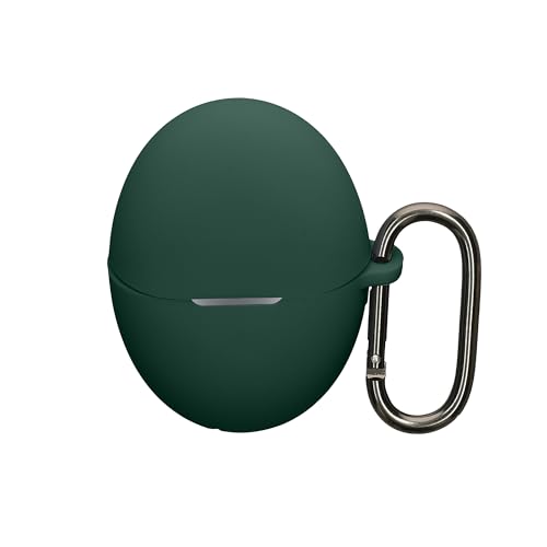 kwmobile Custodia Caricatore Compatibile con Huawei FreeBuds 6 - Cover Silicone verde scuro - Rivestimento Gommato Protezione con Gancio