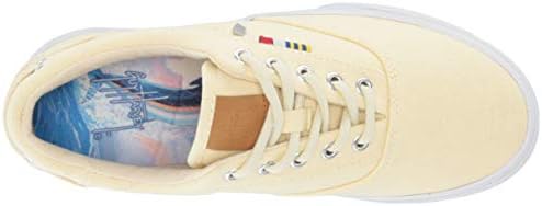Guy Harvey Women's Atlantic Linen Sneaker, Yellow/White, 5.5 M US | Image 4