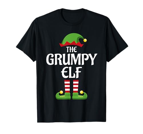 Image of Grumpy Elf Family Matching Group Christmas T-Shirt