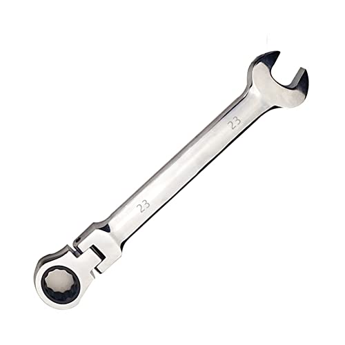 Vokenforu 23mm Flex-Head Ratchet Spanners, Chrome Vanadium Steel, Ratcheting Combination Wrench for Car & Bicycle Repair