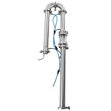 Distilling Equipment New Tubular Distillation Tower with Sight Glass, 2 Stainless Steel Moonshine Reflux Column Distiller Domestic Brewing Equipment for 13-26 Gallon Fermenter Capacity