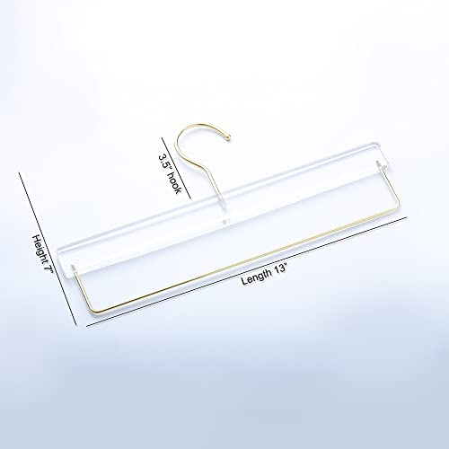 Homecube Usa Elegant Acrylic Clear Hangers With Gold Hook, Heavy Duty Clothes Hanger For Adult (5, Pant Hanger) #TOP4