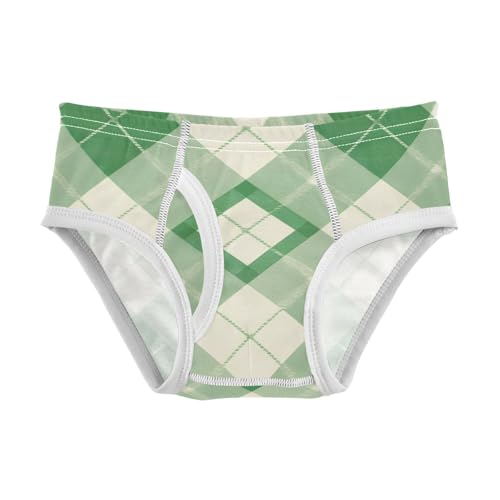 KLL Buffalo Plaid Green Boys Toddler Soft Underwear Briefs Cute Children Panties
