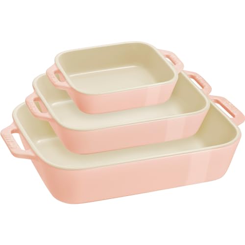 staub �X�g�E�u �u ���N�^���M�����[ �f�B�b�V�� (14×11cm / 20×16cm / 27x20cm) 3�_�Z�b�g �}�J�����s���N �v �Z���~�b�N �Z�b�g �O���^���M �I�[�u�� �d�q�����W�Ή� �y���{���K�̔��i�z Dish Z1025-099