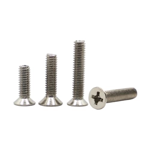 50/100個 M2 .5 M3 M4 ニッケルメッキ鋼 KM ネジ クロスフラット皿頭機械ネジ(10mm,M3 50pcs)
