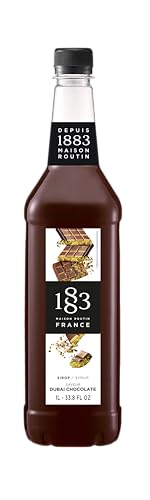 Image of 1883 Dubai Chocolate Syrup for Drinks - Made in France - Pack of 6, 1L Bottles - Premium Beverage Syrup for Coffee, Cocktails, Milkshakes & Desserts - Rich Cane Sugar Chocolate Flavor