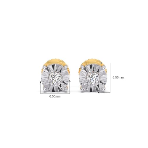 CANDERE - A KALYAN JEWELLERS COMPANY 14K BIS Hallmark Pure Yellow Gold and certified SIIJ Real Diamond Stud Earring for Women with Screw Back closure - Image 4