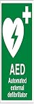 V Safety AED Auto External Defibrillator Sign - 200mm x 300mm - 1mm Rigid Plastic