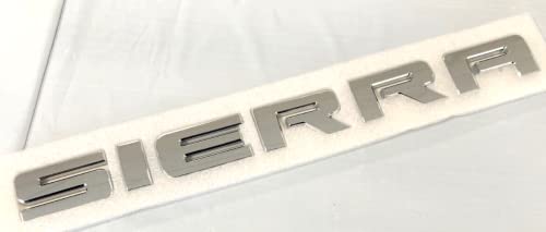 Image of 1Pcs Sierra Letters L /R Door Rear Tailgate Emblem Replacement for GMC Sierra 1500 2500 (Chrome)