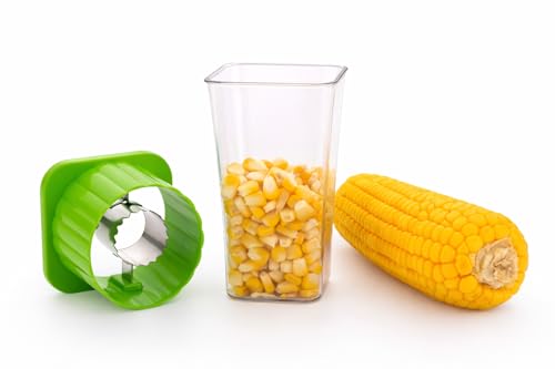 Image of Zalak Corn Peeler with Masala Spoons, Corn Stripper, Cutter & Seeds Remover - Plastic & Stainless Steel Blade | Exclusive ABS(Multi Color) | Made in India