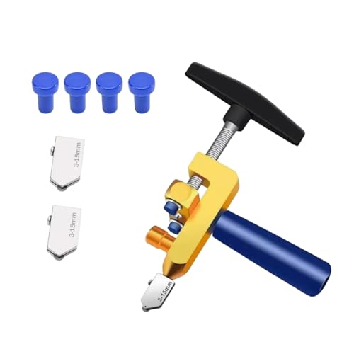 Tagliapiastrelle Manuale in Vetro Tile, Glass Cutting Tool 2 in 1, Utensile per il Taglio del Vetro per Vetro da 3-15 mm con 2 Lame in Acciaio al Tungsteno, per Vetro, Specchi, Piastrelle