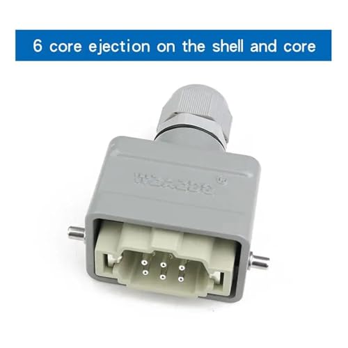 Conector aviacion de alta resistencia HDC-HE-006 impermeable con salida lateral 3