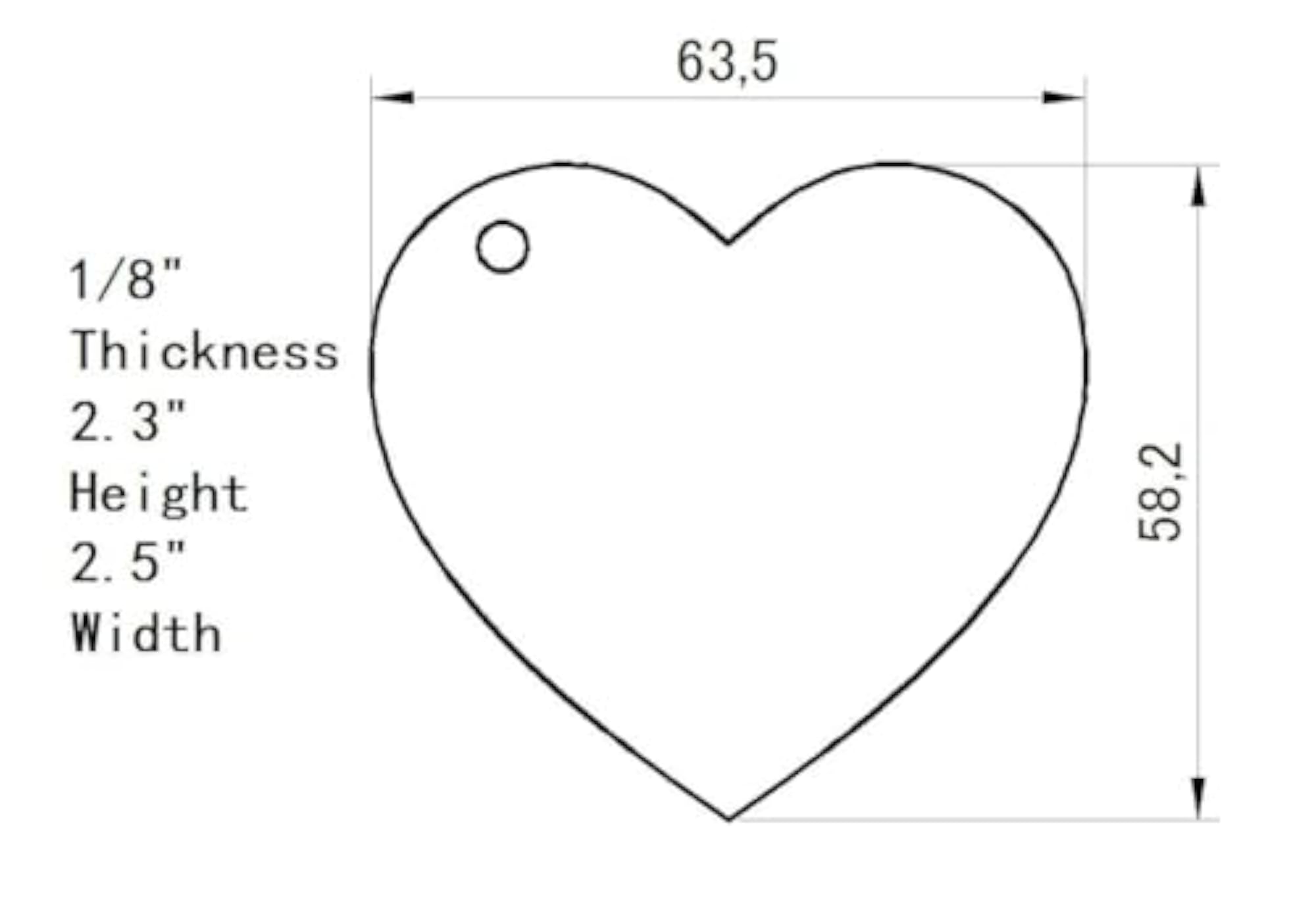 10pcs Blank Clear Acrylic Heart Shape Pendants for DIY