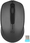 Rii Wireless Mouse RM100,Silent Computer Mouse with USB Receiver,Quiet Colrdless Mice for PC,Laptop,Computer,Chromebook, Notebook (Black, Normal)