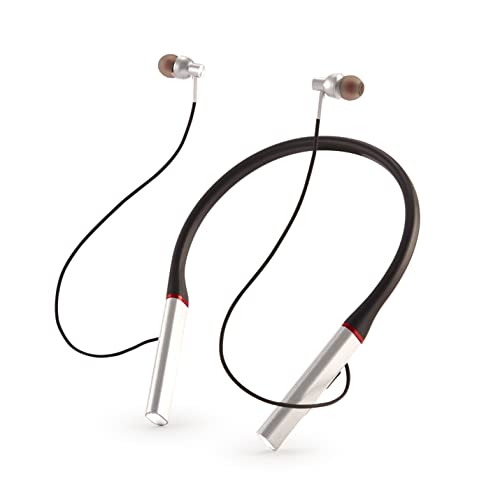 Image of RD SB-120 50 Hours of Playback Time Bluetooth Neckband | Bluetooth 5.0 Connectivity 10 Meter Range | Ergonomically Designed Earphones with Inbuilt Mic for Calling | Silver Color