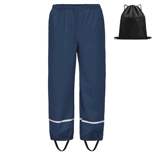 BSBUY Pantaloni Impermeabili Bambino, Ragazze Ragazzi Impermeabili Pantaloni Pioggia, Unisex Bambini Rain Pants con...