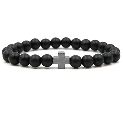 Bracelet en pierre de 8mm le cadeau idéal pour homme avec élastiques 19cm
