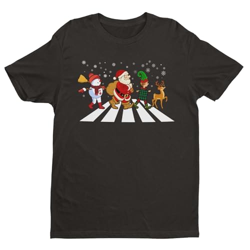 Galaxy Tees Camiseta de manga corta divertida para hombre con diseño navideño, Negro, M