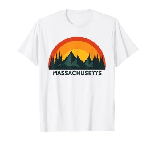 Massachusetts Vintage Sunset 80s Retro Summer State USA T-Shirt