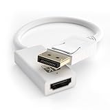 Adaptateur DisplayPort vers HDMI : connectez sans effort votre ordinateur de bureau ou ordinateur portable équipé d'un DisplayPort à n'importe quel moniteur, téléviseur HD ou projecteur compatible HDMI. (Câble HDMI vendu séparément)