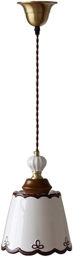 Lustre blanc vintage en laiton pour îlot de cuisine et salle à manger chaleureuse