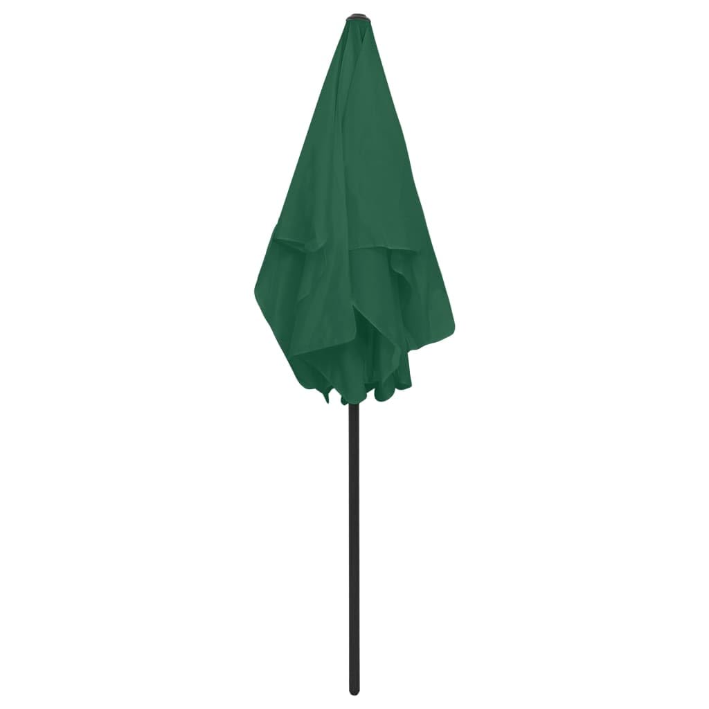 Parasol plażowy, zielony, 180 x 120 cm, odporny na promieniowanie UV parasol poliestrowy z mechanizmem przechylającym, idealny na taras, do ogrodu i na zewnątrz