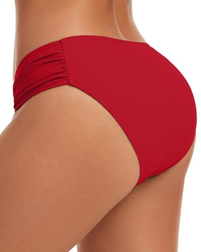 Image of Women's Bathing Suit Bottoms Full Coverage Ruched Bikini Tankini Bottom Swimsuit Brief