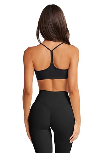 LASLULU Womens Sexy Y Back Sports Bra Padded Racerback Spaghetti Strap Workout Yoga Gym Athletic Bras Tops Bralettes4