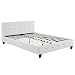 CARO-Möbel Polsterbett Kingston Bettgestell 140 x 200 cm Doppelbett Designbett mit Strasssteinen inklusive Lattenrost Lederimitat in weiß