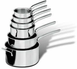 De Buyer Sartén profesional de acero inoxidable de 7.1 in con mango de tubo 3690.18