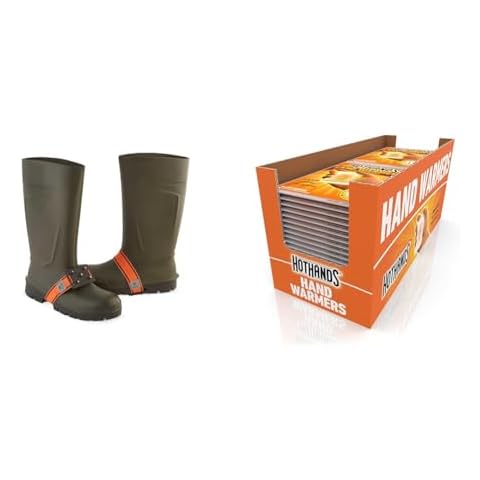 K1 Mid-Sole Ice Cleats - Easily Rotate Traction Cleats for Frequent Indoor/Outdoor Transition & HotHands Hand Warmers - Up to 10 Hours of Heat - 40 Pair Cover