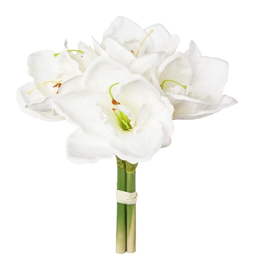 CREATIV green Amaryllis Bund 32cm in weiß I Weihnachtsdeko Amaryllis...