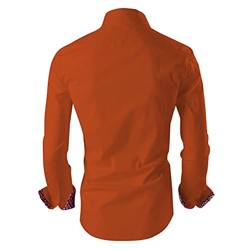 Image of Zombom Combo of Men's Solid Regular Fit Cotton Blend Full Sleeve Casual Shirts (Pack of 2)